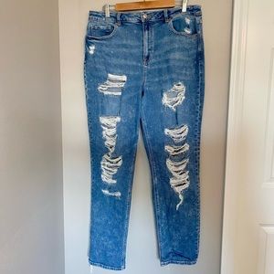 American Eagle distressed mom jeans